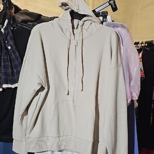 Nwt Women's Cream Zip Up Hoodie
